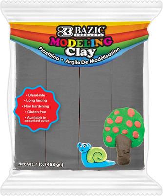 Modeling Clay Gray Color 1 LB, Light Dough Art Craft, Non Toxic Gift for Artist