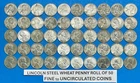 STEEL Wheat Penny Roll Lot of 50 STEEL PENNIES 1943 D/S ~ ALL FINE to UNC Coins