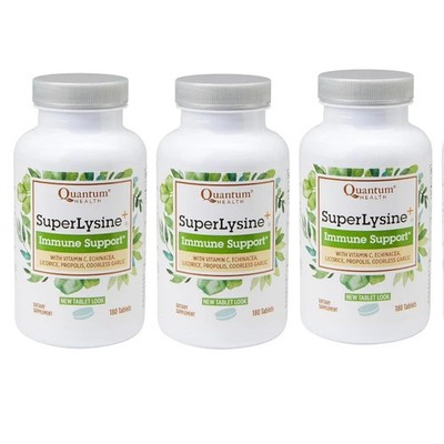Quantum Super Lysine + Immune Support 180 Tabs Each (Pack of 3)