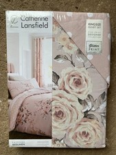 Image of CATHERINE LANSFIELD CANTERBURY FLORAL GLITTER DUVET BLUSH KING SIZE BRAND NEW