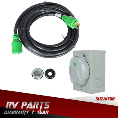 30A 25/50/75/100Ft NEMA L14-30 Generator Extension Power Cord Power W/ Inlet Box