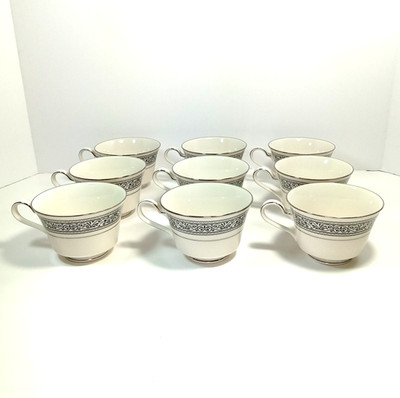 Noritake Ivory China Japan Prelude 7570 Coffee/Tea Cups Set of 9