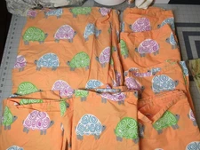 The Company Store Striped TWIN Duvet Cover SIX King Shams Turtles Crisp Cotton