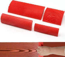 4 Pieces Wood Graining Tool Grain Paint Kit Red 