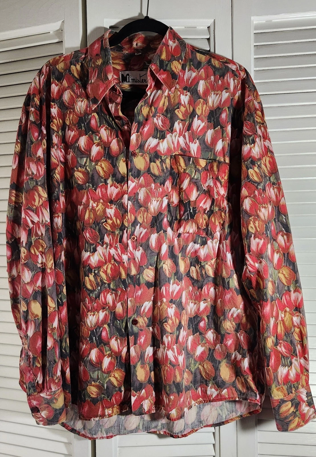 Vintage Mr. Mister Men's Button Down Shirt Tulip AOP XL