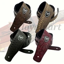 PU Leather Guitar Strap Adjustable Electric Bass Guitar Strap Snake Skin Pattern