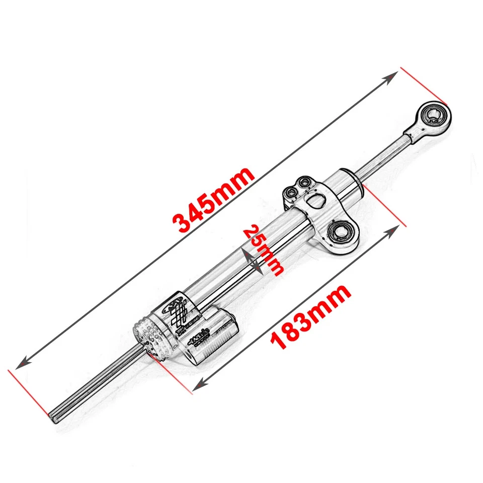 345mm Universal Steering Damper Stabilizer Linear Reversed Safety Control Moto — 第 4/4 张图片