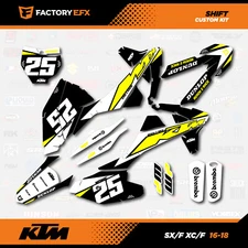 Black Yellow Shift Graphics Kit fits KTM 16-18 SX SXF XC XCF 125 200 250 300 450