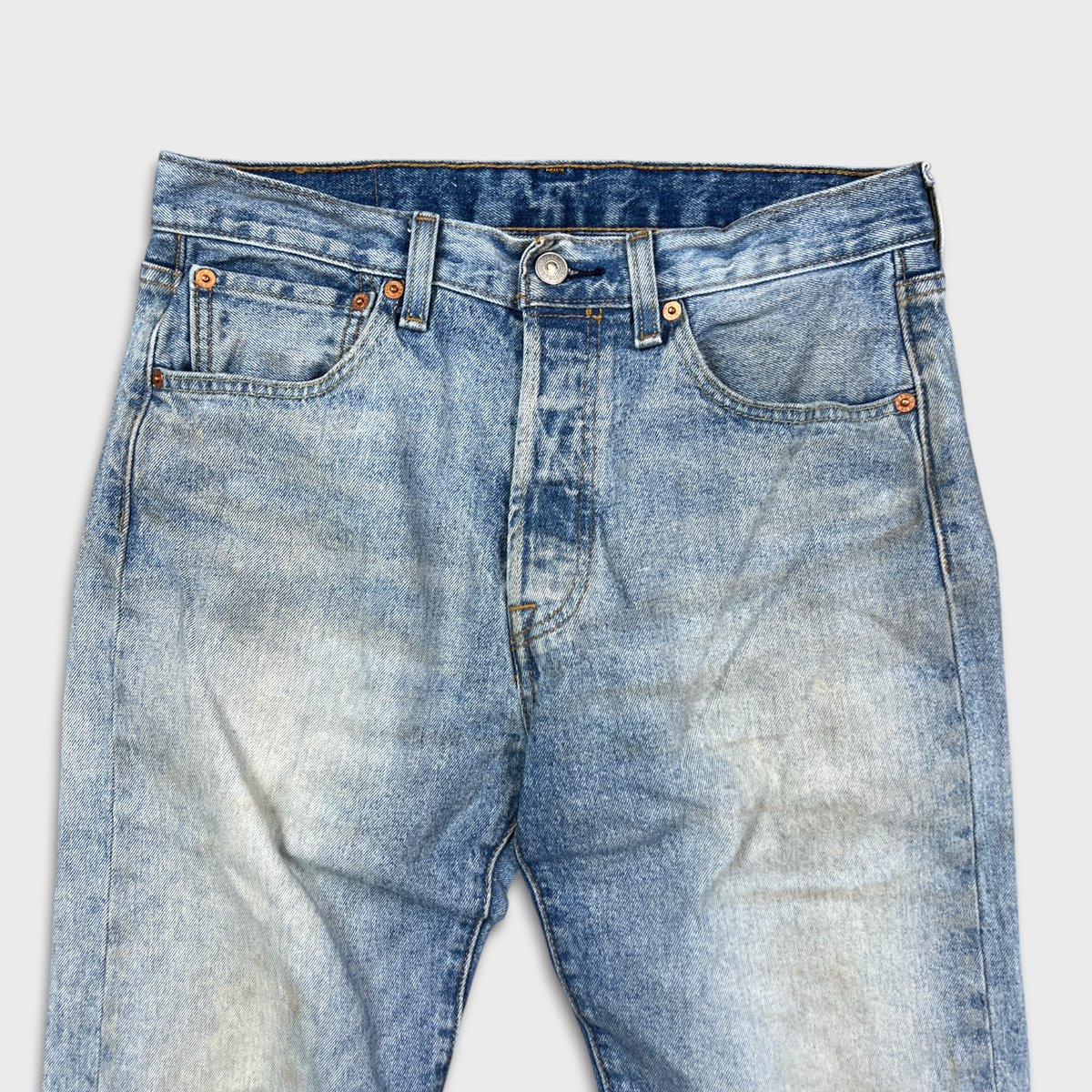 Levi's 501 Jeans Mens 31x32 Blue Original Fit Straight Distressed