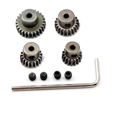 4-Pack Steel Metal Mod 0.6 Module Pinion Gear Set Motor Gears 5mm Shaft Hole ...