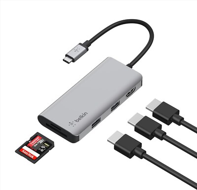 USB-C HDMI Belkin Hub 5in1 MultiPort Docking Station MacBook Windows 4K