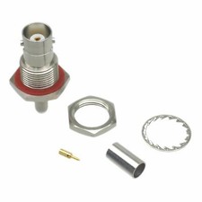 RF Coaxial Connector BNC Female Pin Bulkhead Crimp For RG58 RG142 LMR195 RG400