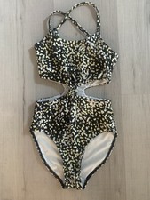 Melrose and Market Cut Out Swimsuit Size 7 Black Yellow NWT