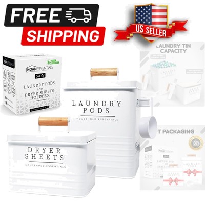 Eco-Friendly Farmhouse Laundry Pods and Dryer Sheets Mix with Wooden Handles