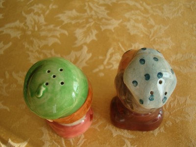 Vintage Japan Mark Man with Hat Figurines Pepper & Salt Shakers