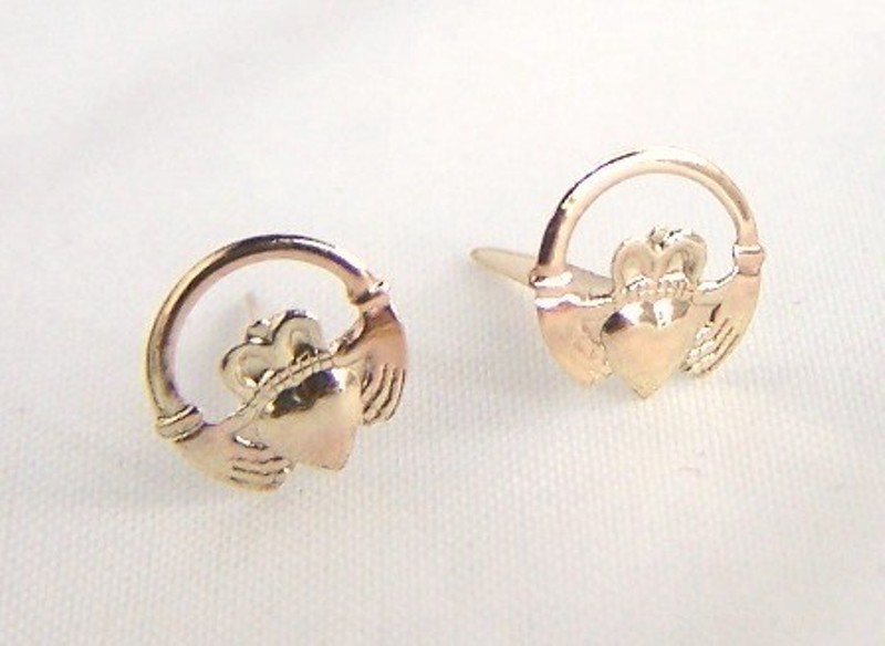 9ct Gold Andralok 5mm Clear Round CZ DROP Dropper Earrings Girls Mum B'day GIFT