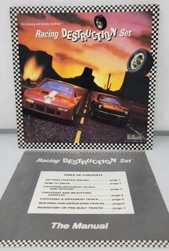Racing Destruction Set by Electronic Arts for Atari PC 1985 floppy & Instruction