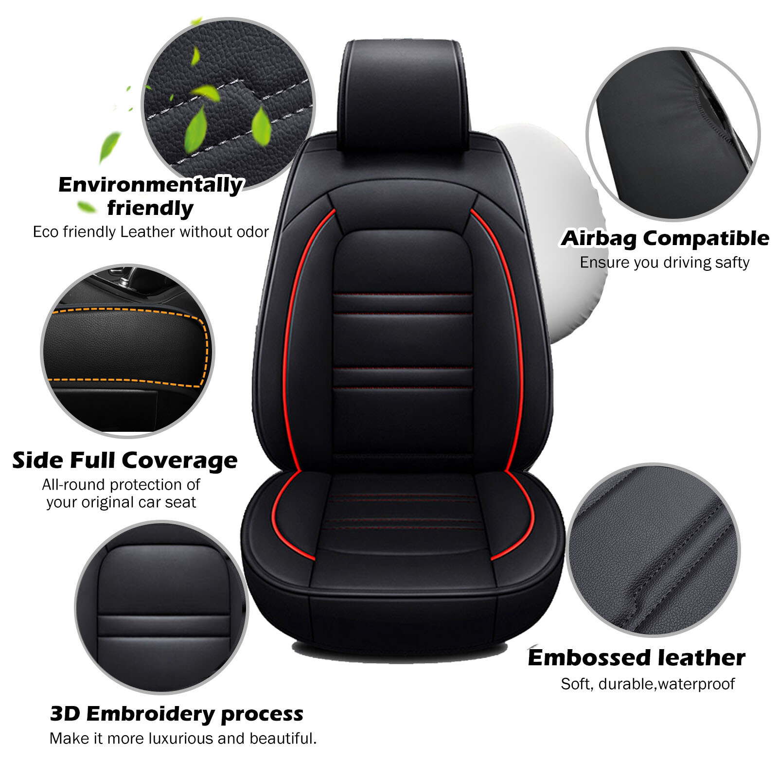 For Honda CRV Leather Front Rear Car Seat Covers 5Seats Protectors