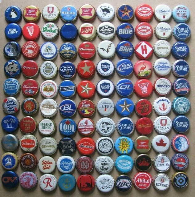 100 MIXED RED WHITE BLUE WORLDWIDE BEER BOTTLE CAPS LOT3 eBay