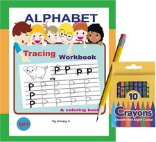 Alphabet Tracing book v1 for kids with pencil and crayons