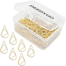 250 Pieces Gold Cute Paper Clips Teardrop Stainless Steel Drop-Shaped Paper Clip