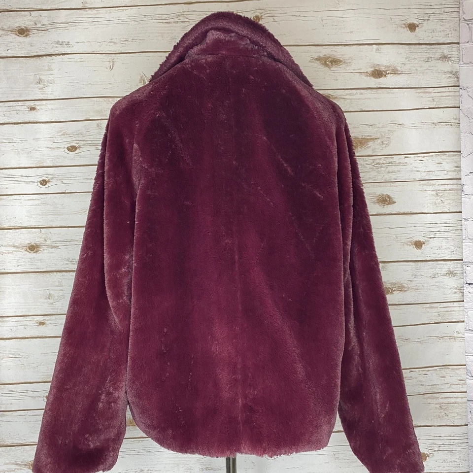 Ava & Viv 人造毛皮夹克 Boysenberry 腰长 L 码 — 第 4/4 张图片