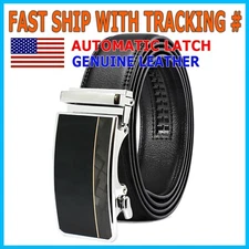 Men's Automatic Click Lock Buckle Waist Strap Dress Comfort Jean Belt Casual
