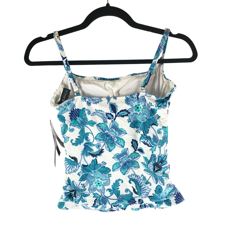 Tankini La Blanca Mujer Santorini Top Con Aros Floral Blanco Azul 4 Foto 4 de 4
