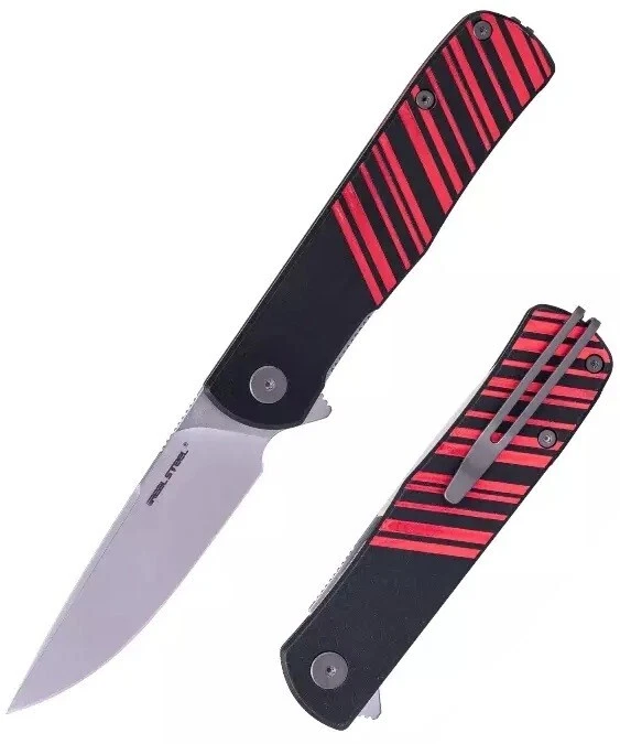 Нож складной Karly настоящая сталь 3,13 дюйма VG-10 стальное лезвие черная/красная алюминиевая ручка - Изображение 3 из 4