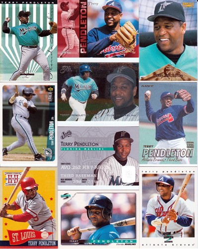 Huge 70 + TERRY PENDLETON cards lot 2 RC 1985 - 2013 Cardinals Braves Marlins - Picture 8 of 8