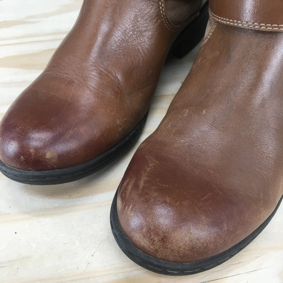 BOGS Botas Mujer 8.5 Carly Media Pantorrilla Pull On Bota de Montar Marrón Cuero Tacones Foto 4 de 4