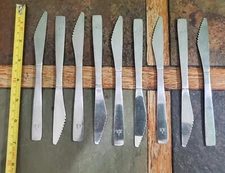 LOT OF 9 VTG SOLA AMERICAN AIRLINES ✈️ STAINLESS SERRATED LUNCHEON / MEAL KNIVES