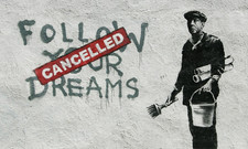 BANKSY GRAFFITI FOLLOW YOUR DREAMS CANVAS WALL ART READY TO HANG CP166