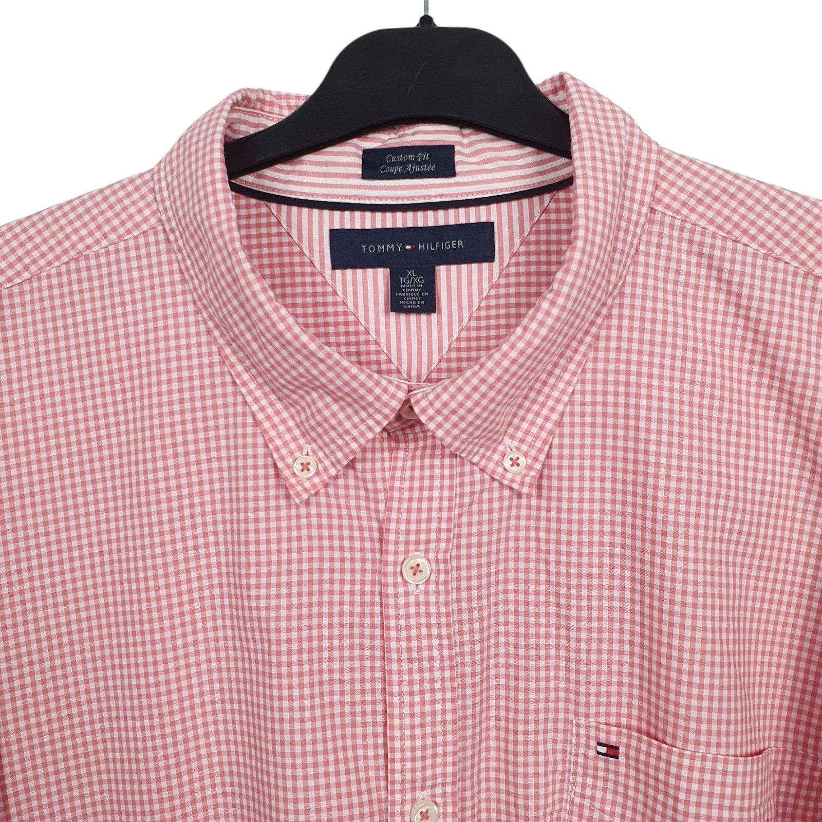 TOMMY HILFIGER Red Check Shirt Long Sleeve Casual Mens L image 2