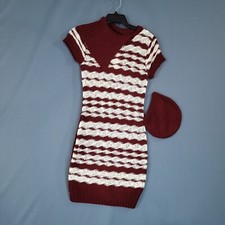 Made For Me To Look Amazing Women's Sweater Dress With Beanie Maroon Size S