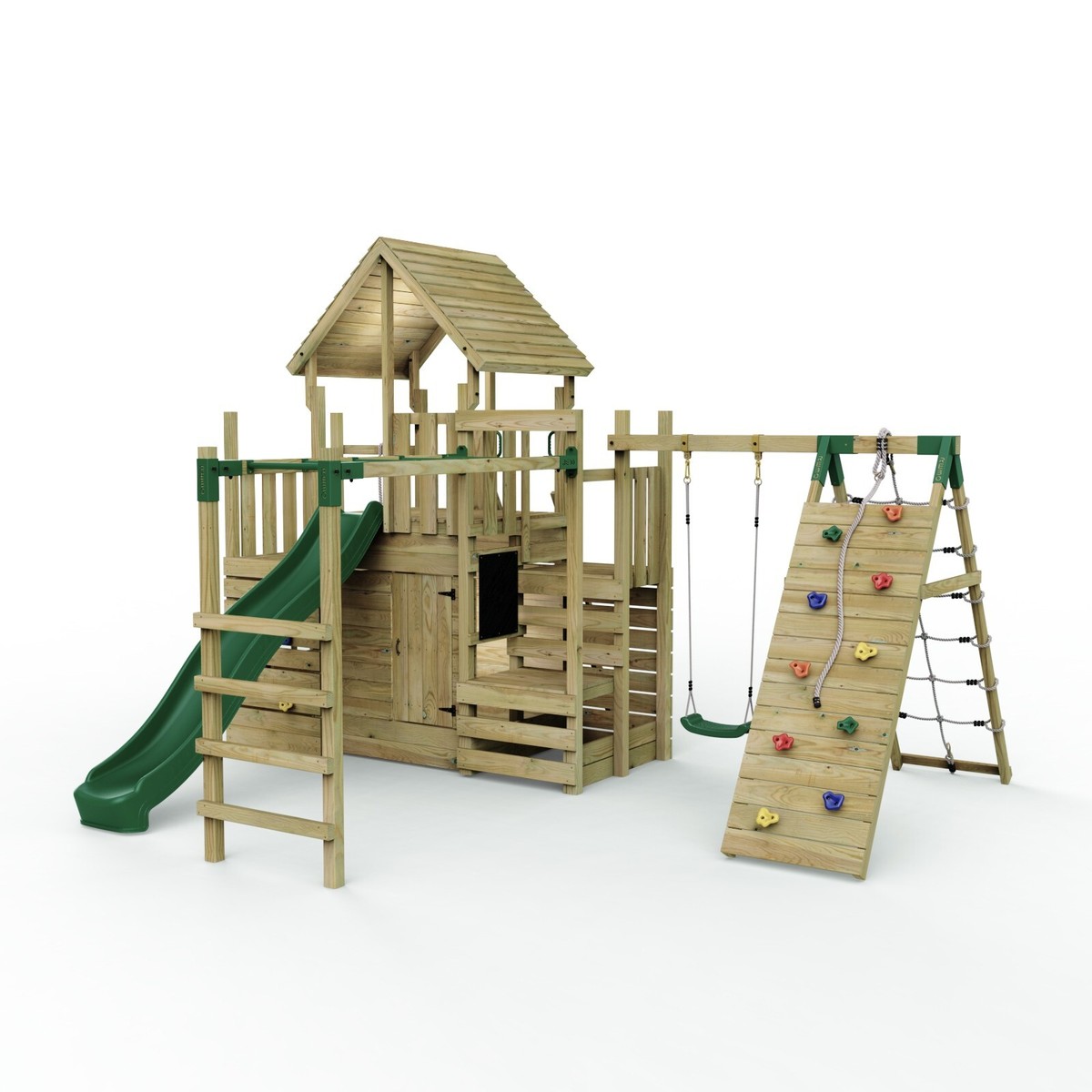 Wooden Climbing Frame Monkey Bar Slide Pyramid Monkey Frame