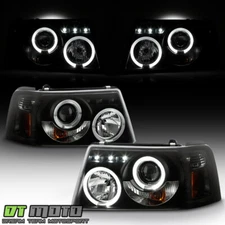 Black Smoke 2001-2011 Ford Ranger LED Halo Projector Headlights w/ Corner Lights