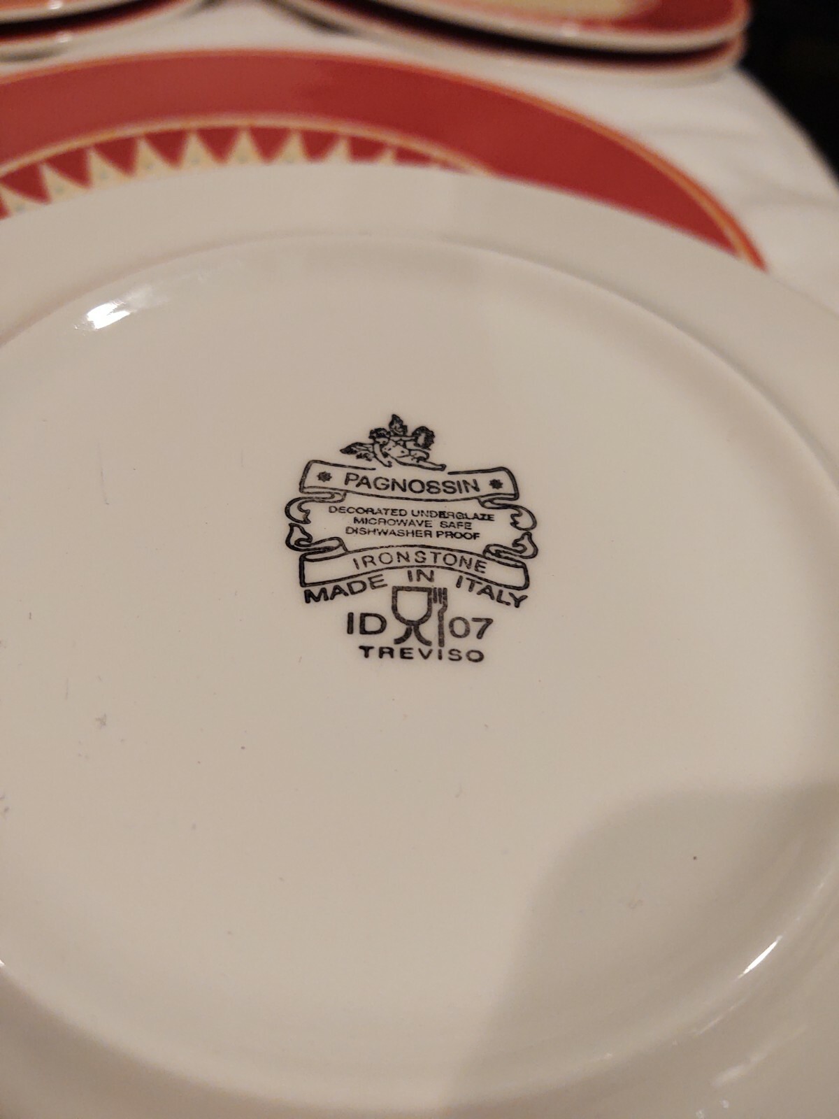 Pagnossin Ironstone Trevino Set 7 Salad Plates Orange & Yellow eBay