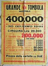 MM512-GRANDE TOMBOLA NAZIONALE 1921 A BENEFICIO DI OSPEDALI E ISTITUTI DI BENEF.