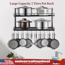 Pot and Pan Rack Organizer Hanger Storage Wall Holder Kitchen Cookware Hanging
