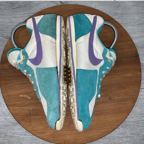 Vintage 1980s NIKE SC-E Women’s Size 7 Cycling Shoes Teal White Purple Swoosh - Picture 9 of 14