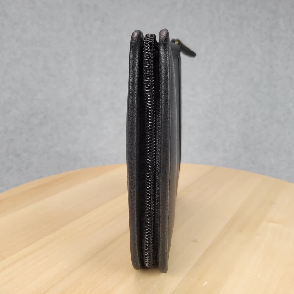 Coach CD DVD Case Holder Black Leather Gold Zipper Storage Accessory Vintage - Image 3 of 4