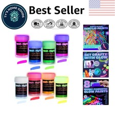 Phosphorescent Acrylic Paint Set - 8 Colors for Bright Day & Night Creativity