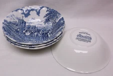 Myott Staffordshire Blue Royal Mail Soup Bowls Group of 4