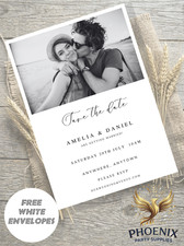 PERSONALISED WEDDING SAVE THE DATE CUSTOM PHOTO INVITES MINIMALIST INVITATIONS