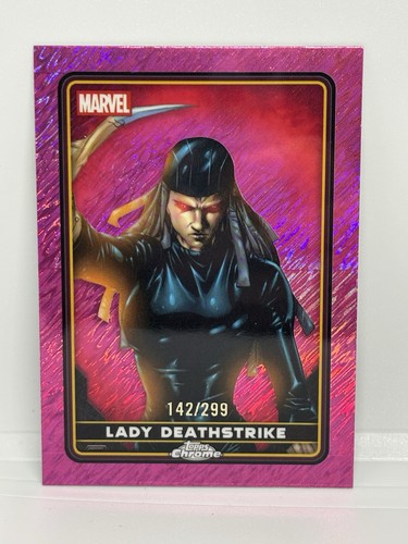 2025 Topps Chrome Deadpool - Lady Deathstrike #13 Pink Shimmer /299