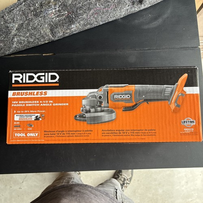 #ad Ridgid 18V Brushless Angle Grinder 4 1 2 In. Tool Only $94.98