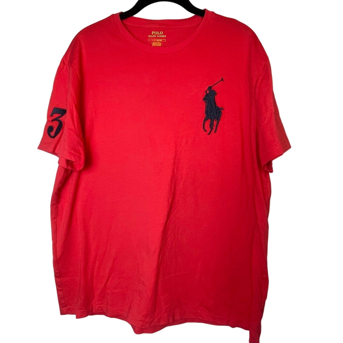 Polo Ralph Lauren Big Pony T Shirt Maglietta Peonia Fucsia Blu Ricamo L