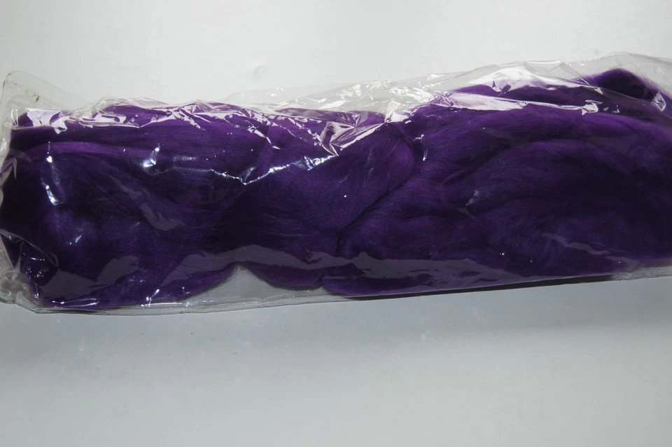 Fibre de nylon pour filage, feutrage et fabrication de poupées couleur violine - Photo 3/4