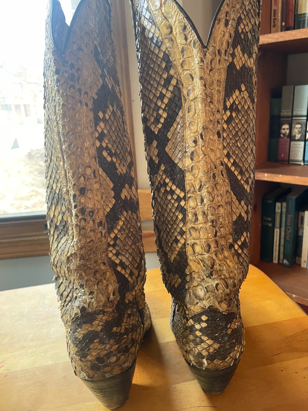 Dan Post Vintage Full Cut Python Snake Western Co… - image 4